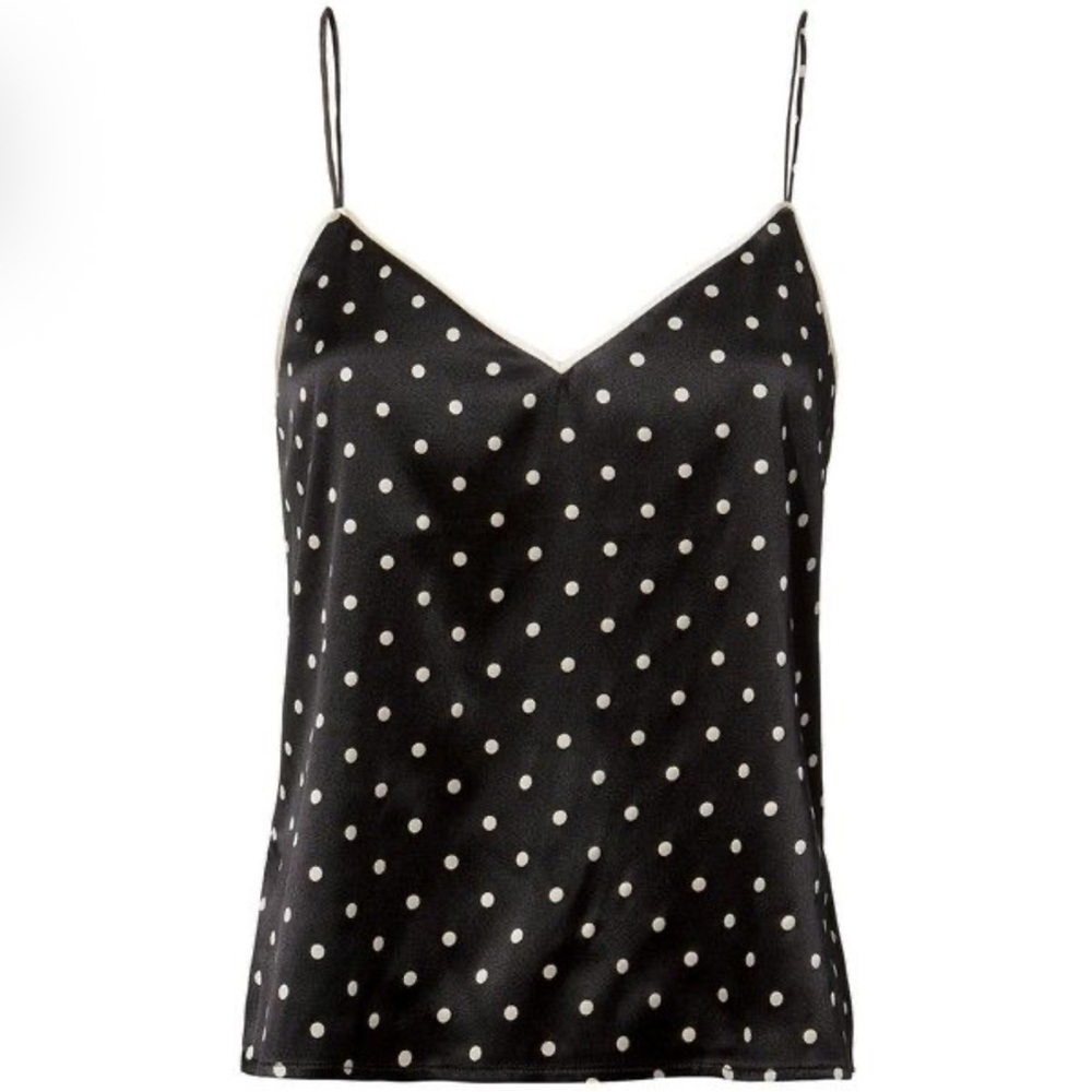 Ganni Black and White Polka Dot Camisole